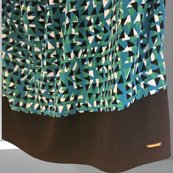 Calvin Klein sleeveless cowl neck teal & black blouse Plus Size- 2x - Picture 4 of 10